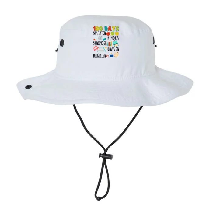 100 Days Smarter Kinder Stronger Braver Brighter 100 Days Of School Legacy Cool Fit Booney Bucket Hat