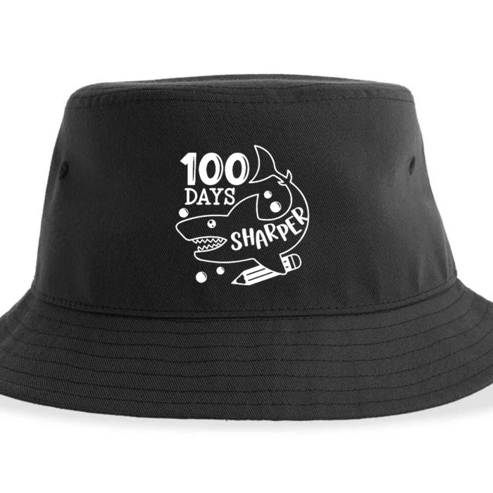 100 Days Sharper Funny Back To School Sustainable Bucket Hat