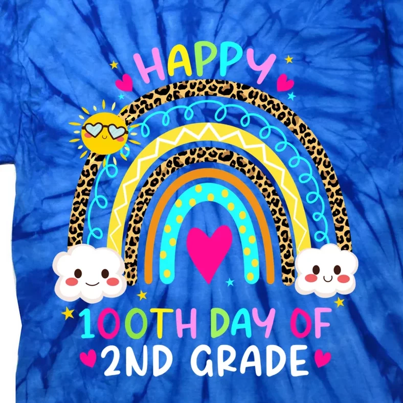 100 Days Smarter Second Grade 100th Day Of School 2nd Grade Cute Gift Tie-Dye T-Shirt