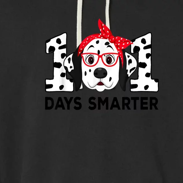 101 Days Smarter 101 St Day School Dalmatian Dog Teacher Garment-Dyed Fleece Hoodie