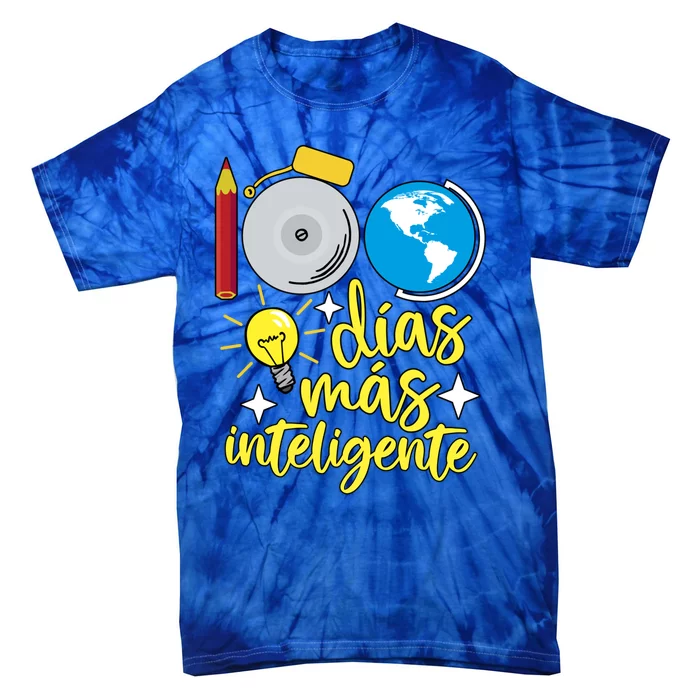 100 Days Smarter Spanish Teacher 100th Day Of School Student Gift Tie-Dye T-Shirt