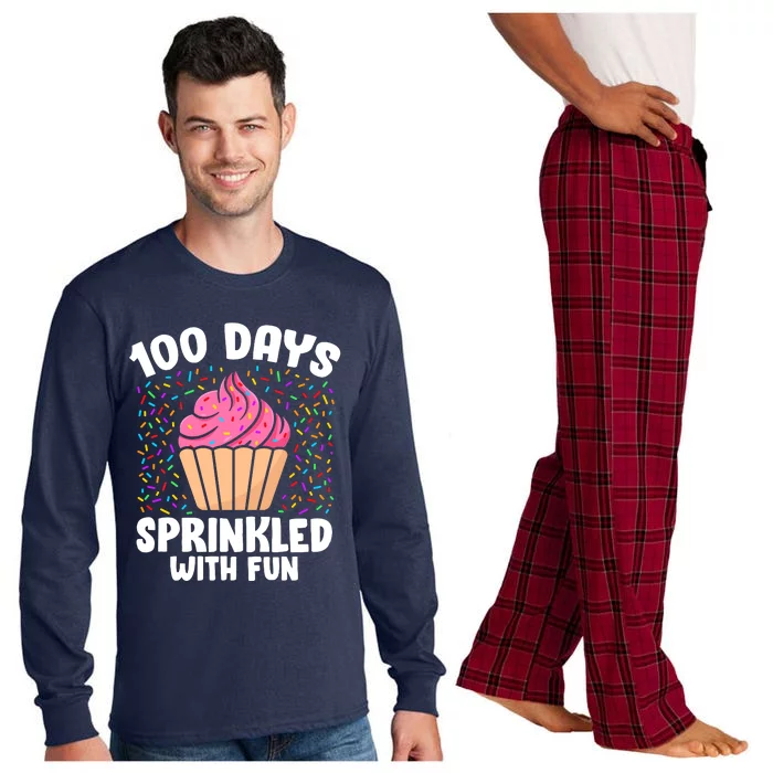 100 Days Sprinkled With Fun Cupcake 100th Day Of School Girl Long Sleeve Pajama Set