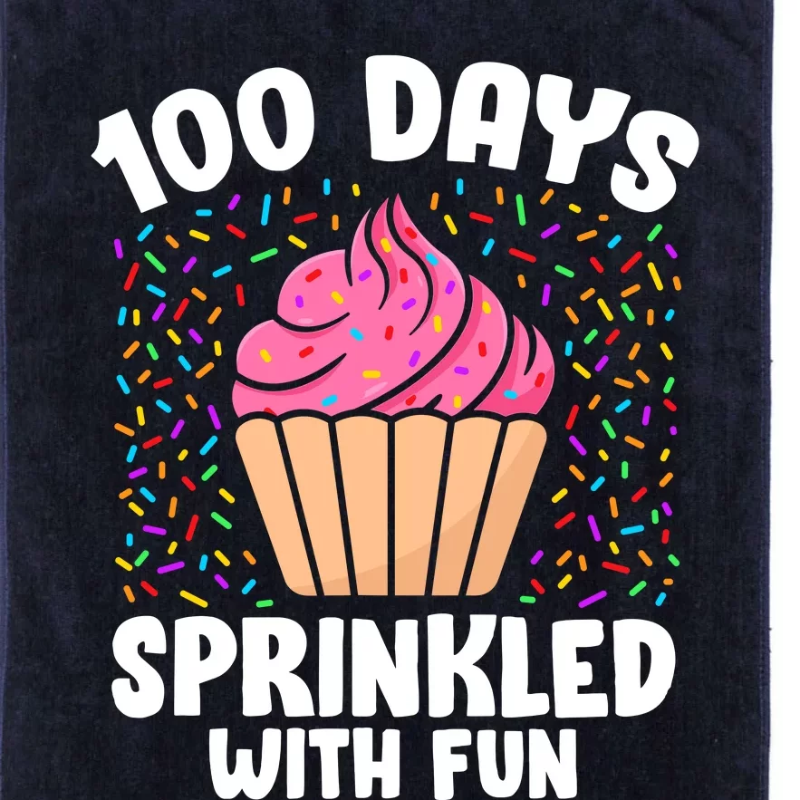 100 Days Sprinkled With Fun Cupcake 100th Day Of School Girl Platinum Collection Golf Towel