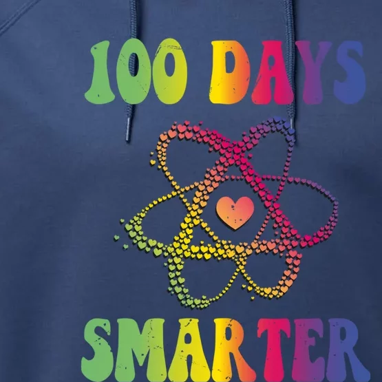 100 Days Smarter Meaningful Gift Performance Fleece Hoodie