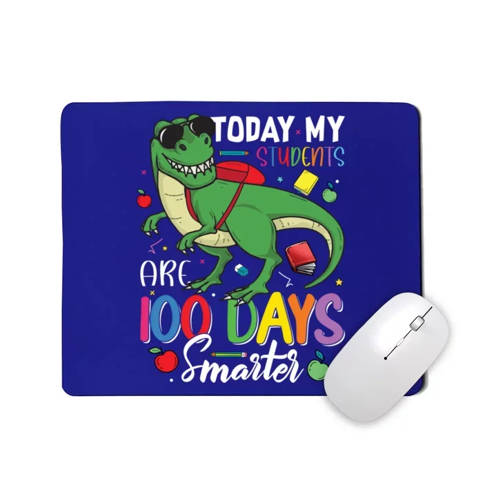 100 Days Smarter Teacher Dinosaur T Rex 100th Day Of School Funny Gift Mousepad