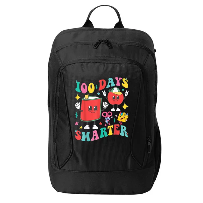 100 Days Smarter Happy 100th Day Of School Groovy City Backpack