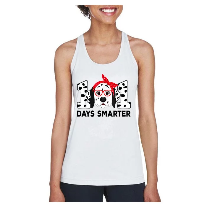 101 Days Smarter 101st Day School Dalmatian Dog Teacher Women's Racerback Tank