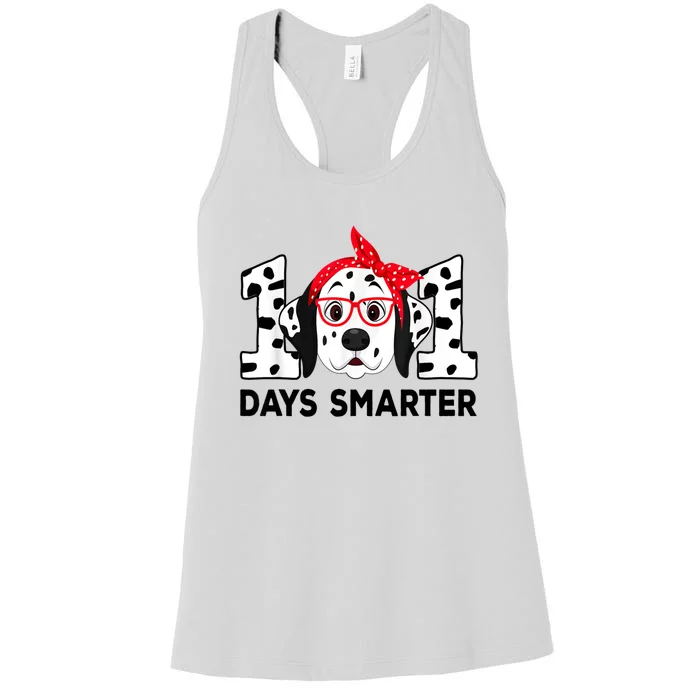 101 Days Smarter 101st Day School Dalmatian Dog Teacher Women's Racerback Tank