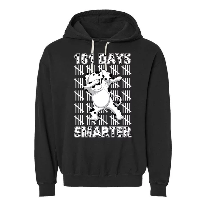 101 Days Smarter Dabbing Dalmatian Dog Garment-Dyed Fleece Hoodie