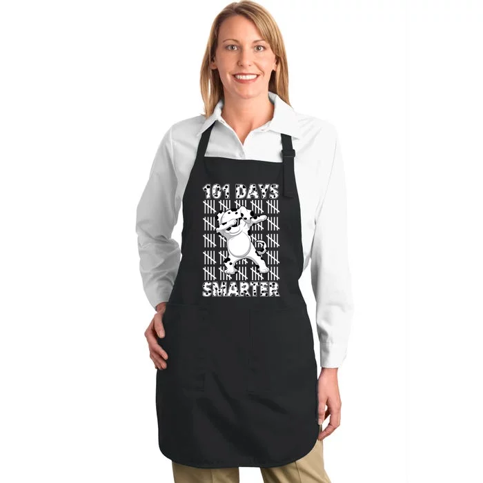 101 Days Smarter Dabbing Dalmatian Dog Full-Length Apron With Pocket