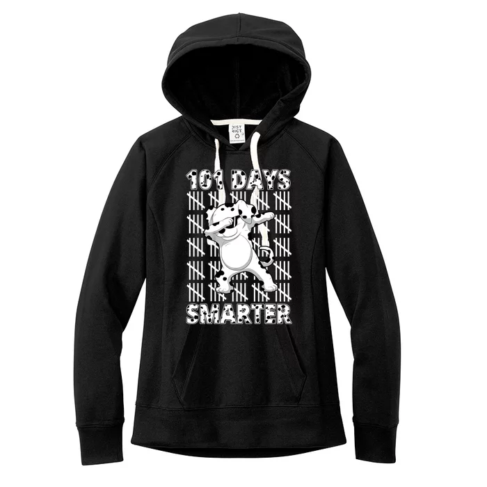 101 Days Smarter Dabbing Dalmatian Dog Women's Fleece Hoodie