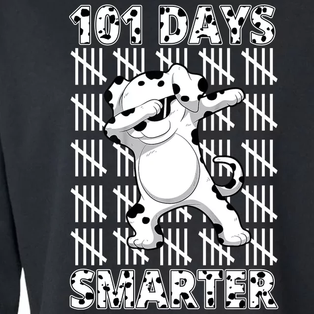 101 Days Smarter Dabbing Dalmatian Dog Cropped Pullover Crew