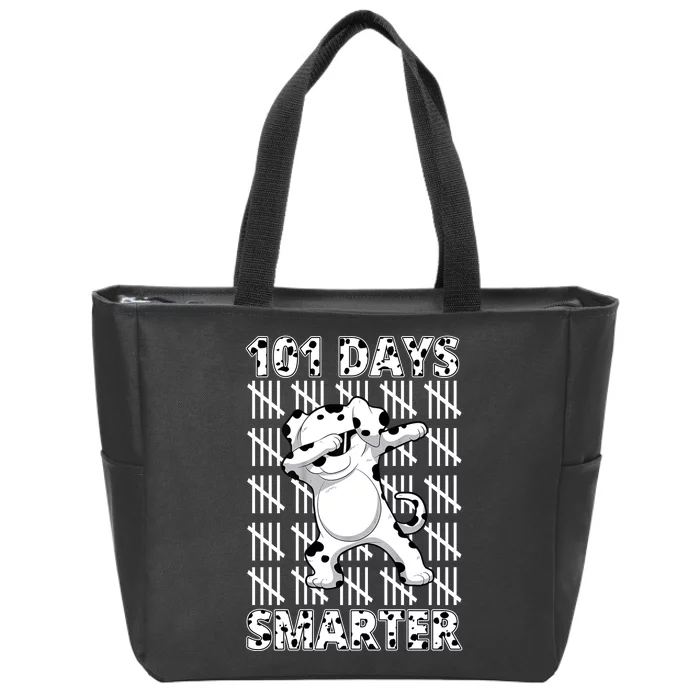 101 Days Smarter Dabbing Dalmatian Dog Zip Tote Bag