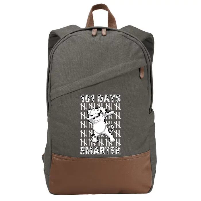 101 Days Smarter Dabbing Dalmatian Dog Cotton Canvas Backpack