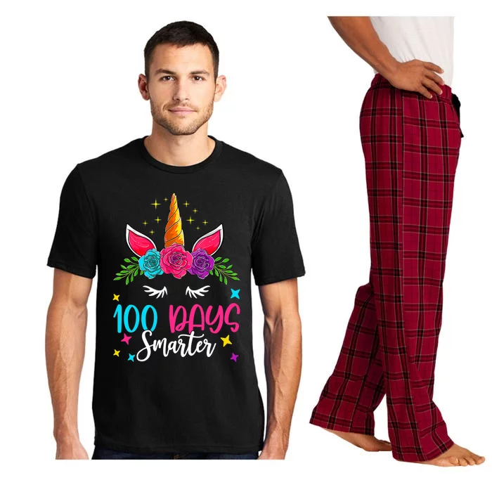 100 Days Smarter Unicorn 100 Days Of School 100th Day Cool Gift Pajama Set