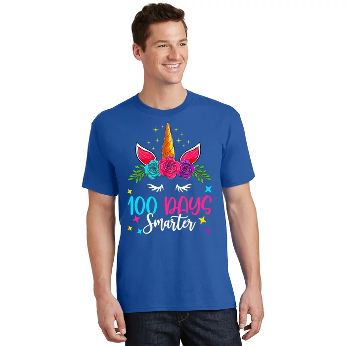 100 Days Smarter Unicorn 100 Days Of School 100th Day Cool Gift T-Shirt