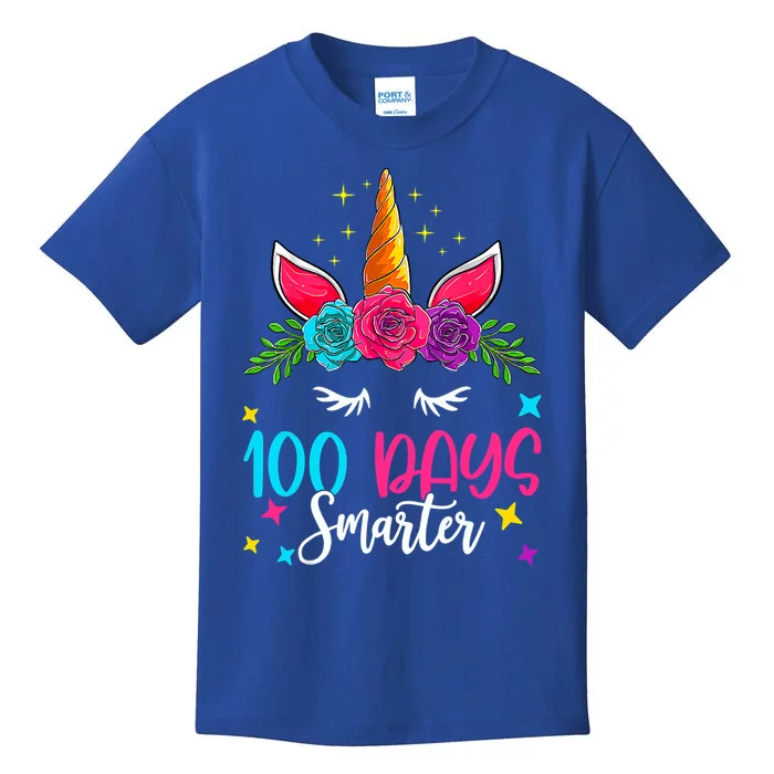 100 Days Smarter Unicorn 100 Days Of School 100th Day Cool Gift Kids T-Shirt