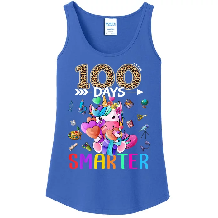 100 Days Smarter Unicorn Happy 100th Day Of School Gift Ladies Essential Tank