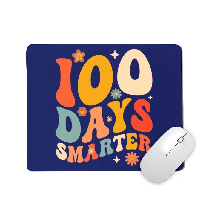 100 Days Smarter Happy 100th Day Of School Groovy Boy Girl Mousepad