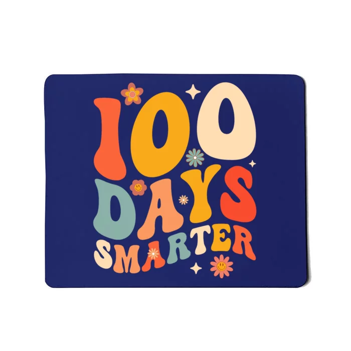 100 Days Smarter Happy 100th Day Of School Groovy Boy Girl Mousepad