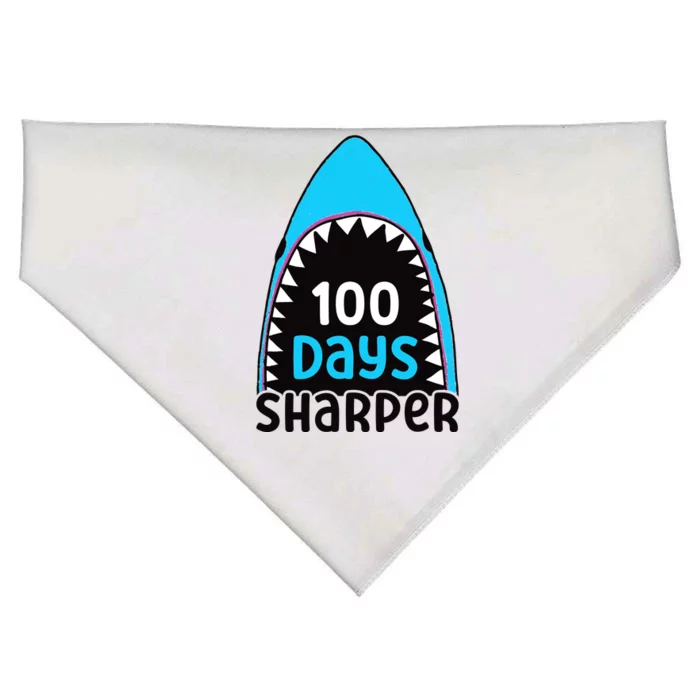 100 Days Sharper Boy Shark 100th Day Of School USA-Made Doggie Bandana