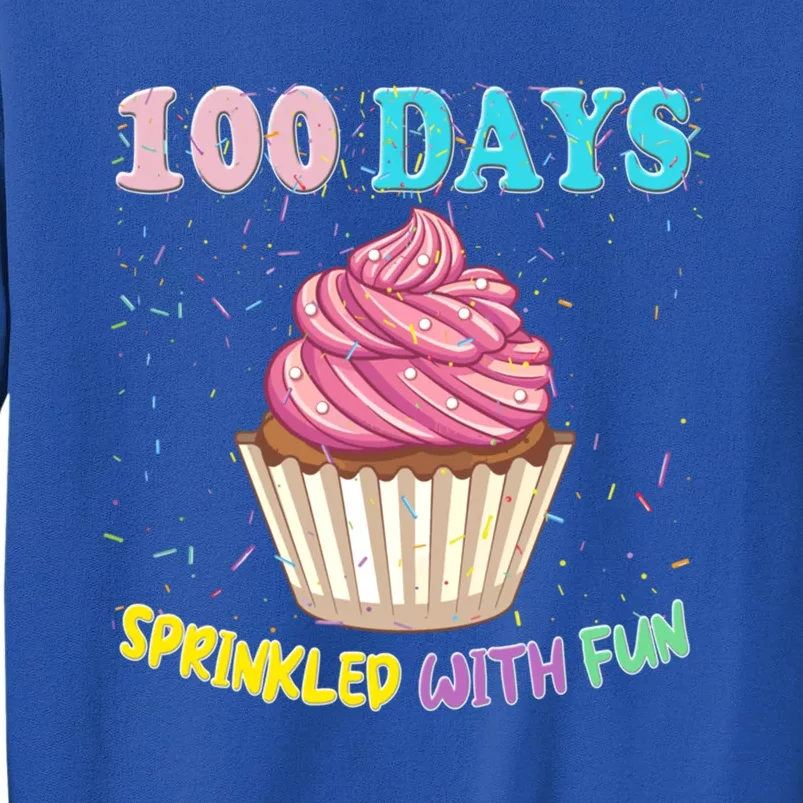 100 Days Sprinkled Fun Pink Cupcake 100th Day Of School Gift Sweatshirt