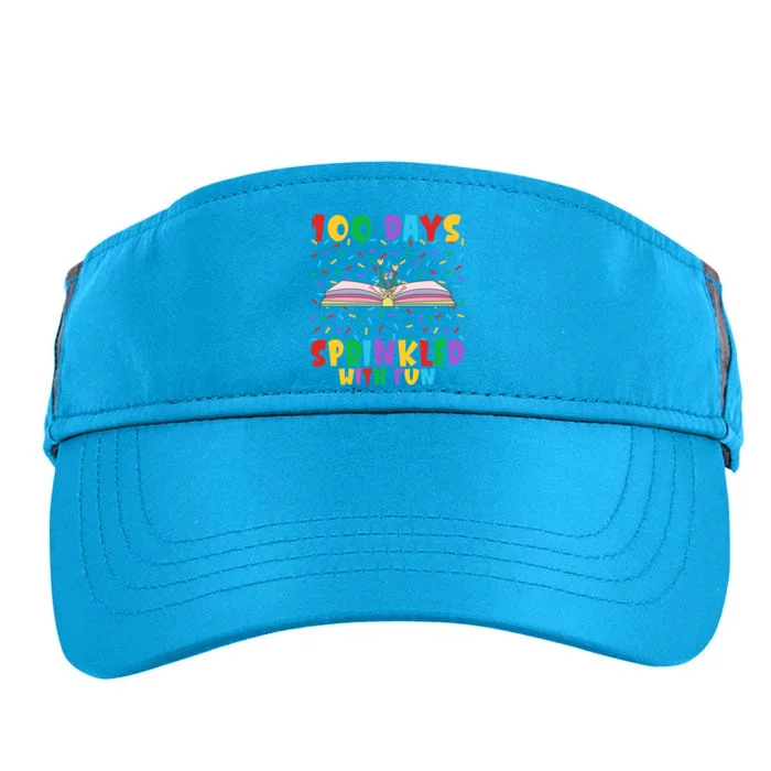 100 Days Sprinkled With Fun 100 Days Of School Book Graphic Gift Adult Drive Performance Visor