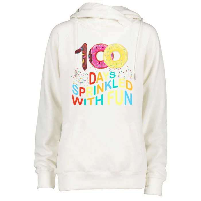 100 Days Sprinkled With Fun 100 Days Of School Kindergarten Great Gift Womens Funnel Neck Pullover Hood