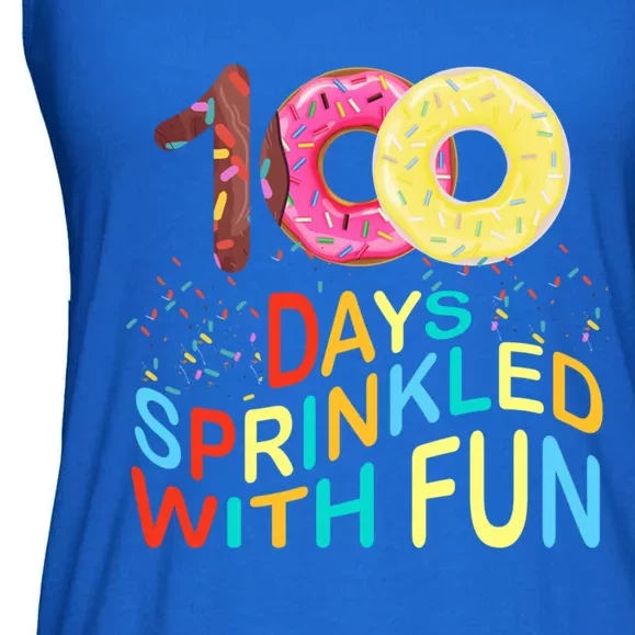 100 Days Sprinkled With Fun 100 Days Of School Kindergarten Great Gift Ladies Essential Flowy Tank