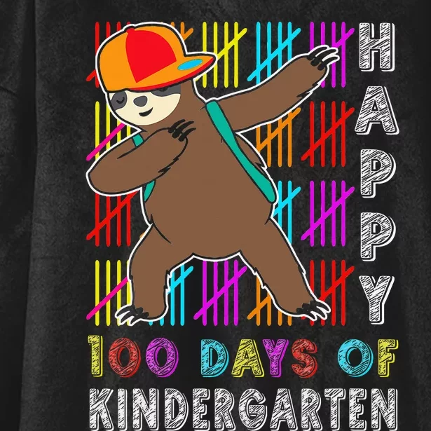 100 Days Smarter Happy 100th Day Of School Dabbing Sloth Hooded Wearable Blanket