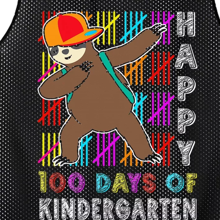 100 Days Smarter Happy 100th Day Of School Dabbing Sloth Mesh Reversible Basketball Jersey Tank