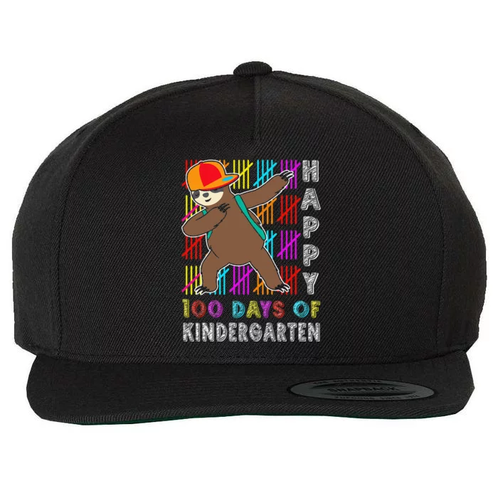 100 Days Smarter Happy 100th Day Of School Dabbing Sloth Wool Snapback Cap