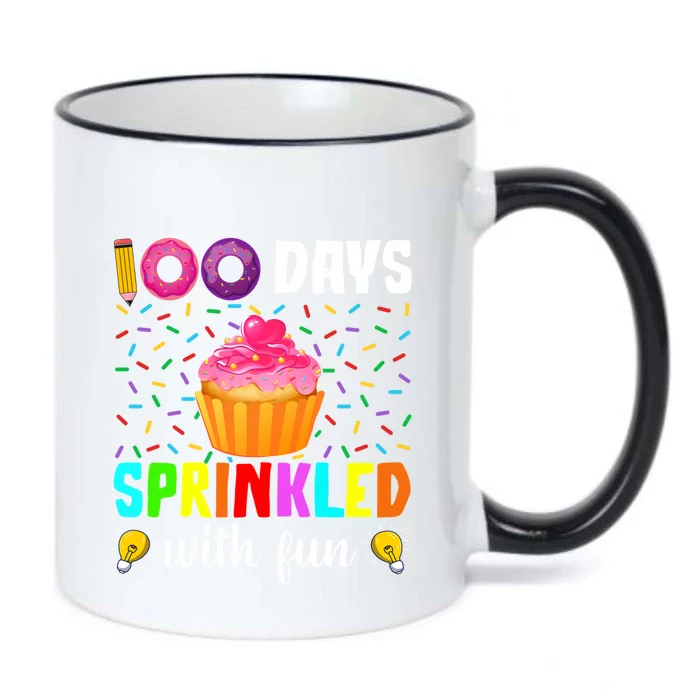 100 Days Sprinkled With Fun 100th Day Of School Cupcake Meaningful Gift Black Color Changing Mug