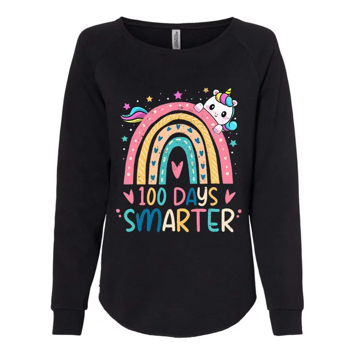 100 Days Smarter Unicorn 100th Day Of School Gift Womens California Wash Sweatshirt