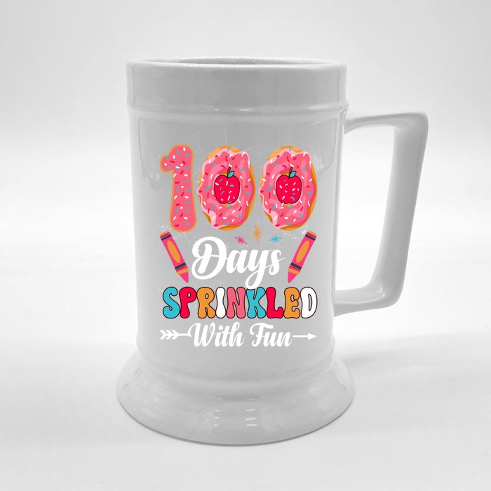 100 Days Sprinkled With Fun 100th Day Of School Gift Front & Back Beer Stein