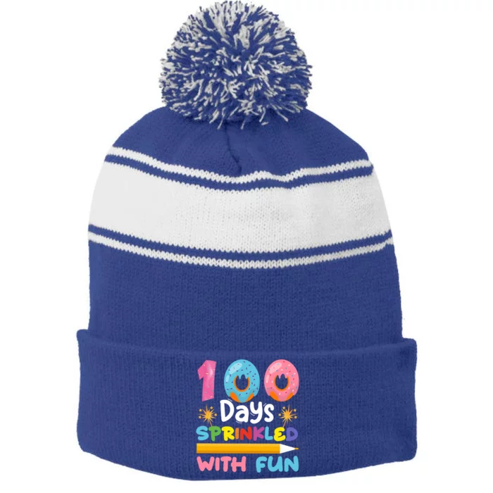 100 Days Sprinkled With Fun 100th Day Of School Teacher Gift Stripe Pom Pom Beanie