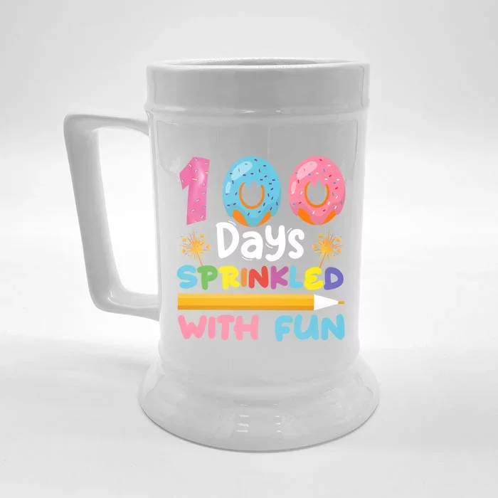 100 Days Sprinkled With Fun 100th Day Of School Teacher Gift Front & Back Beer Stein