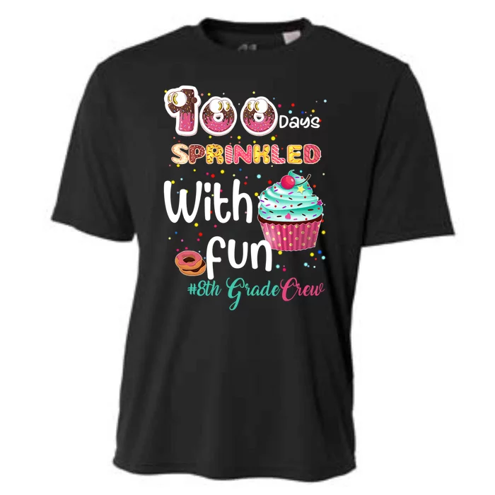 100 Days Sprinkled With Fun 8th Grade Crew Day Of School Meaningful Gift Cooling Performance Crew T-Shirt