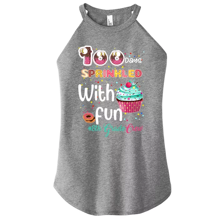 100 Days Sprinkled With Fun 8th Grade Crew Day Of School Meaningful Gift Women’s Perfect Tri Rocker Tank