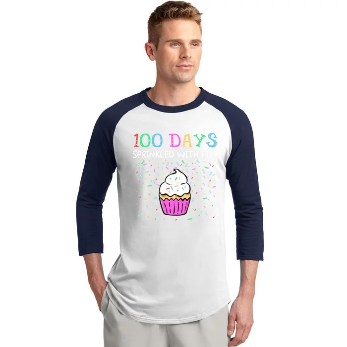 100 Days Sprinkled With Fun Cake Lovers Gift Baseball Sleeve Shirt