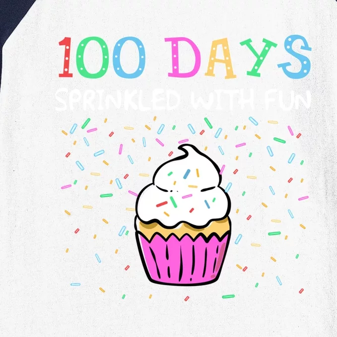 100 Days Sprinkled With Fun Cake Lovers Gift Baseball Sleeve Shirt