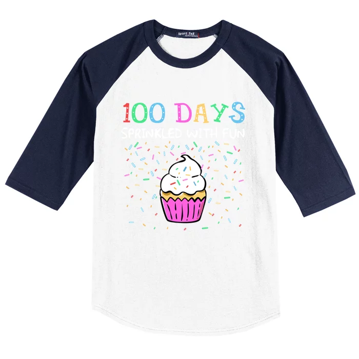 100 Days Sprinkled With Fun Cake Lovers Gift Baseball Sleeve Shirt