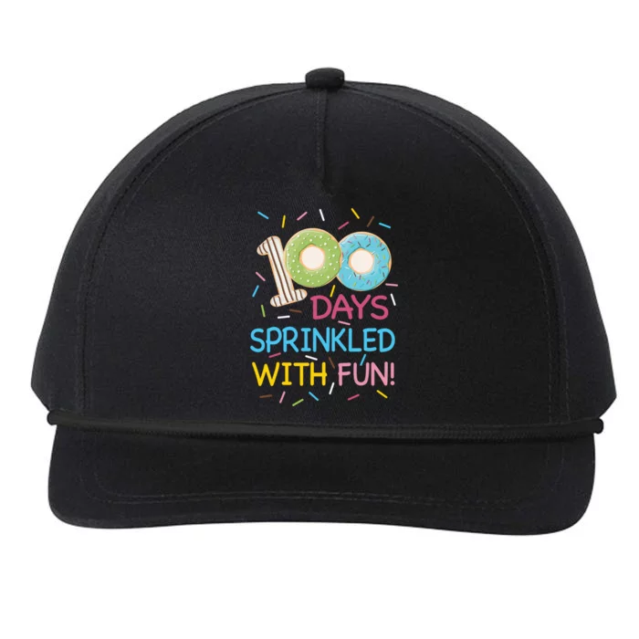 100 Days Sprinkled With Fun Colorful Donut Graphic Gift Snapback Five-Panel Rope Hat