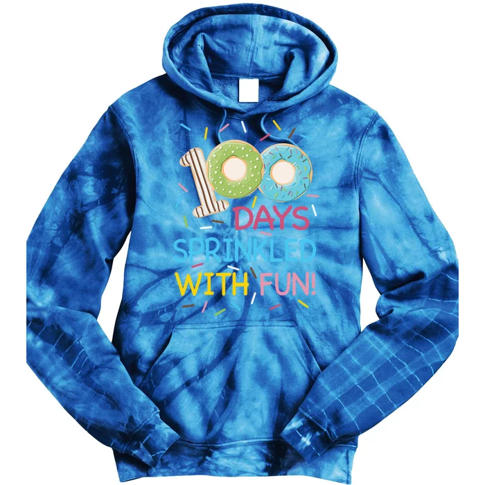 100 Days Sprinkled With Fun Colorful Donut Graphic Gift Tie Dye Hoodie