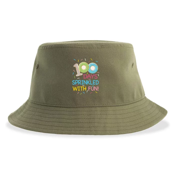 100 Days Sprinkled With Fun Colorful Donut Graphic Gift Sustainable Bucket Hat