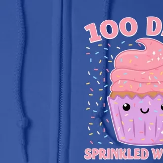 100 Days Sprinkled With Fun Cupcake 100th Day Of School Cute Gift Full Zip Hoodie