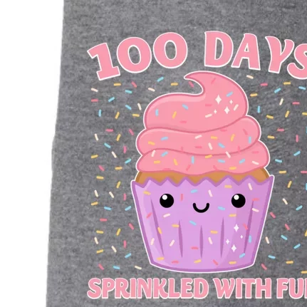 100 Days Sprinkled With Fun Cupcake 100th Day Of School Cute Gift Doggie 3-End Fleece Hoodie