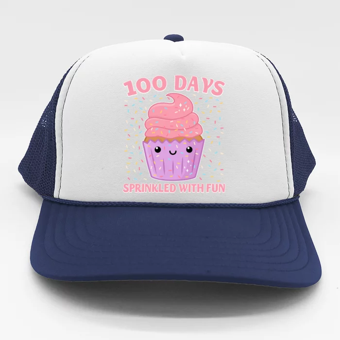 100 Days Sprinkled With Fun Cupcake 100th Day Of School Cute Gift Trucker Hat