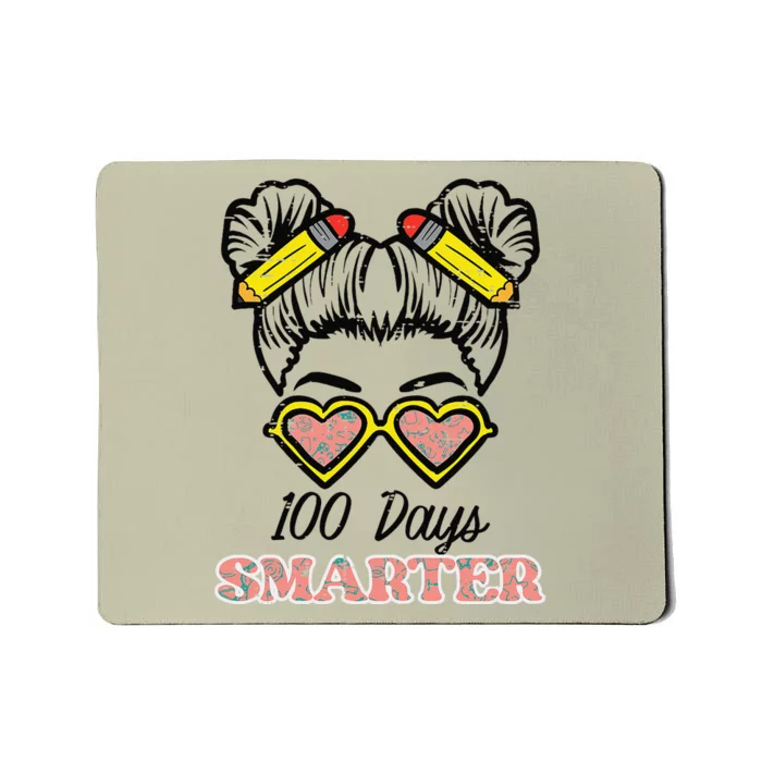 100 Days Smarter Bun 100th Day School Teacher Girl Mousepad