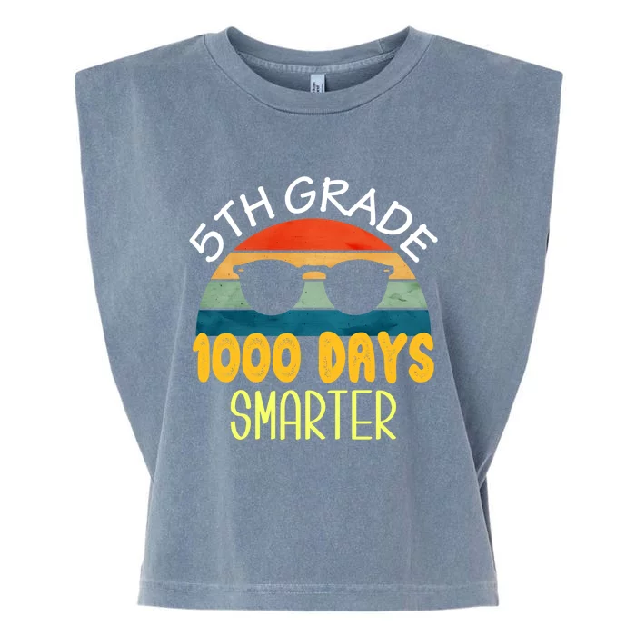 1000 Days Smarter Fifth 5th Grade Teacher Student Of School Garment-Dyed Women's Muscle Tee